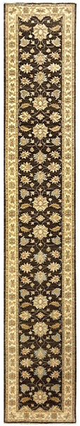 19340-Chobi Ziegler Handmade/Hand-knotted Afghan Rug/Carpet Tribal/Nomadic Authentic/ Size: 16'0" x 2'6"