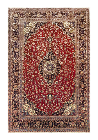16677-Kashan Hand-Knotted/Handmade Persian Rug/Carpet Traditional Authentic/ Size: 14'5" x 9'7"