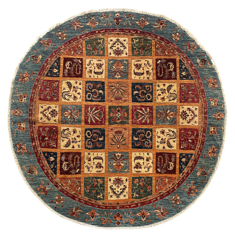 18681-Chobi Ziegler Hand-Knotted/Handmade Afghan Rug/Carpet Tribal/Nomadic Authentic/ Size:  9'1" x 9'2"