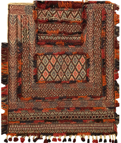 15151-Sumac Horse Blanket Hand-Knotted/Handmade Persian Rug/Carpet Tribal/Nomadic Authentic 5'8" x 4'8"