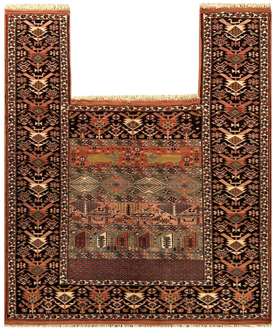 15591-Gouchan Hand-Knotted/Handmade Persian Rug/Carpet Tribal/Nomadic/ Authentic/ Size: 4'9" x 4'7"