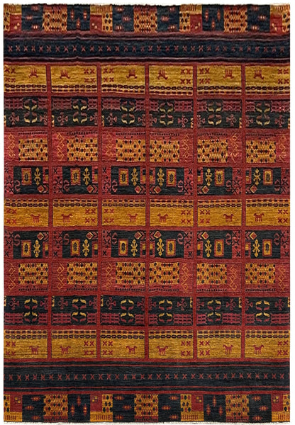 21762-Chobi Ziegler Hand-Knotted/Handmade Afghan Rug/Carpet Modern Authentic/Size: 11'5" x 8'9"