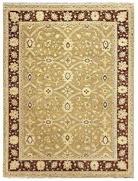 19238-Royal Chobi Ziegler Hand-Knotted/Handmade Afghan Rug/Carpet Tribal/Nomadic Authentic/ Size: 12'0''x 9'1''