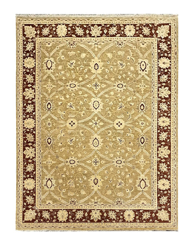 3'3x4'9 Ft Small Ivory Gold Area Rug/ Afghan Handmade 