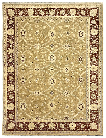 19238-Royal Chobi Ziegler Hand-Knotted/Handmade Afghan Rug/Carpet Tribal/Nomadic Authentic/ Size: 12'0''x 9'1''