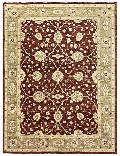 18066- Royal Chobi Ziegler Hand-Knotted/Handmade Afghan Rug/Carpet Tribal/Nomadic Authentic/ Size: 11’8” x 9’1”