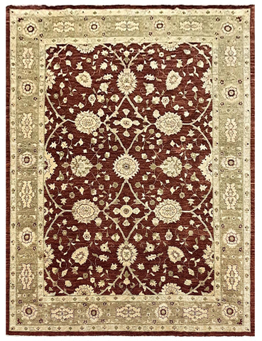 18066- Royal Chobi Ziegler Hand-Knotted/Handmade Afghan Rug/Carpet Tribal/Nomadic Authentic/ Size: 11’8” x 9’1”