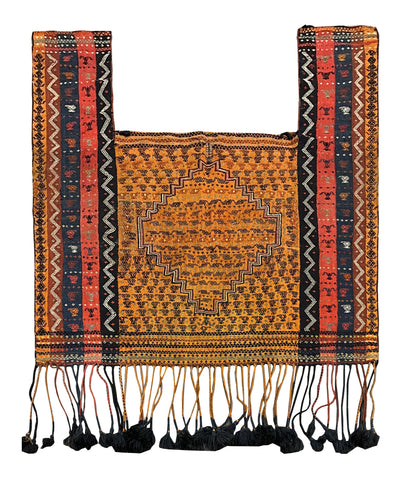 14658 - Turkoman Russian Hand-weaved Antique Authentic/Traditional Nomadic/Tribal Horse-blanket Size: 5'1" x 4'2"