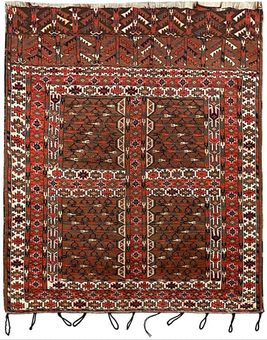15150-Hatchlu Antique-1929 Handmade/Hand-Knotted Persian Rug/Carpet Tribal/Nomadic Authentic/ Size: 4'8" x 4'9"