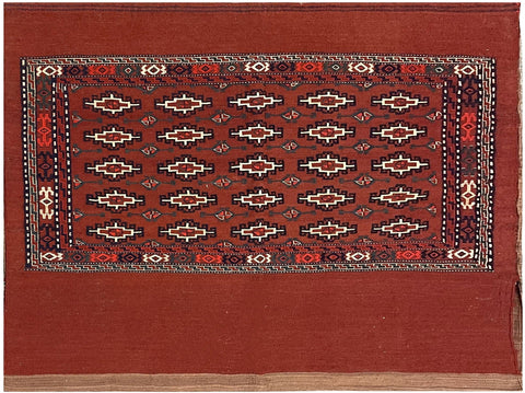 14645 - Turkoman Persian Hand-weaved Antique Authentic/Traditional Nomadic/Tribal Sumac-bag/ Size: 3'9" x 2'7"