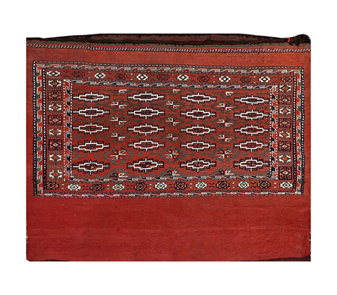 15129-Turkmen Sumac Bag Hand-Knotted/Handmade Persian Rug/Carpet Tribal/Nomadic/Authentic/ Size: 3'3" x 2'7"