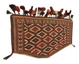 14650 - Turkoman Russian Hand-knotted Antique Tekke-design Authentic/Traditional Nomadic/Tribal Carpet/Rug/ Size: 4'0" x 2'3"