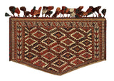 14650 - Turkoman Russian Hand-knotted Antique Tekke-design Authentic/Traditional Nomadic/Tribal Carpet/Rug/ Size: 4'0" x 2'3"