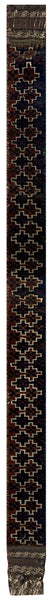 15144-Balutch Tent Band Hand-Knotted/Handmade Persian Rug/Carpet Tribal/Nomadic Authentic/ Size: 4'9" x 4"