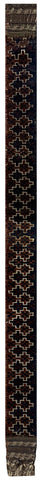15144-Balutch Tent Band Hand-Knotted/Handmade Persian Rug/Carpet Tribal/Nomadic Authentic/ Size: 4'9" x 4"