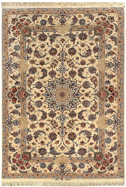 19417-Isfahan Hand-Knotted/Handmade Persian Rug/Carpet Traditional Authentic/ Size: 7'5" x 4'9"