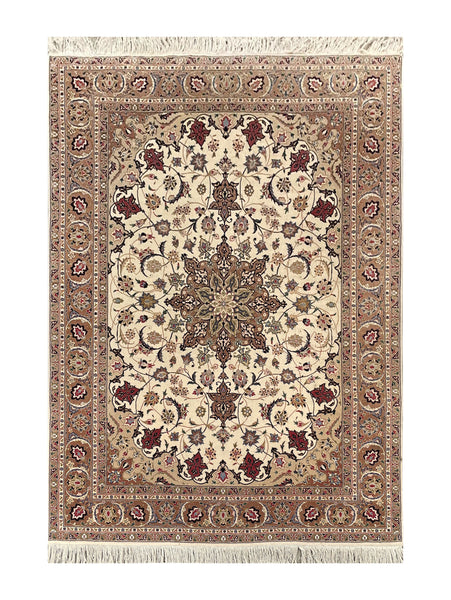 21662 - Tabriz Hand-knotted/Handmade Persian Rug/Carpet Traditional Authentic/Size: 7'0" x 5'0"