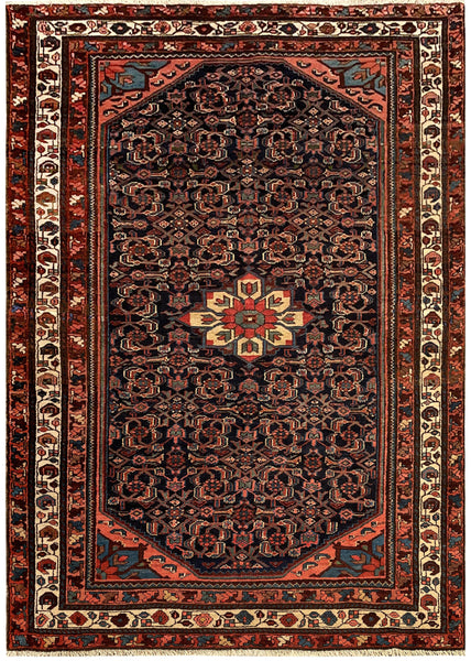 24831-Hamadan Hand-Knotted/Handmade Persian Rug/Carpet Traditional Authentic/ Size: 6'8" x 4'9"