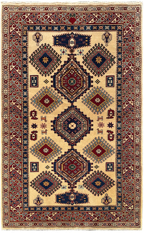 18037-Chobi Ziegler Hand-Knotted/Handmade Afghan Rug/Carpet Tribal/Nomadic Authentic/ Size: 6’1” x 4’1”