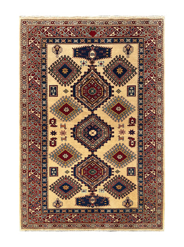 18037-Chobi Ziegler Hand-Knotted/Handmade Afghan Rug/Carpet Tribal/Nomadic Authentic/ Size: 6’1” x 4’1”