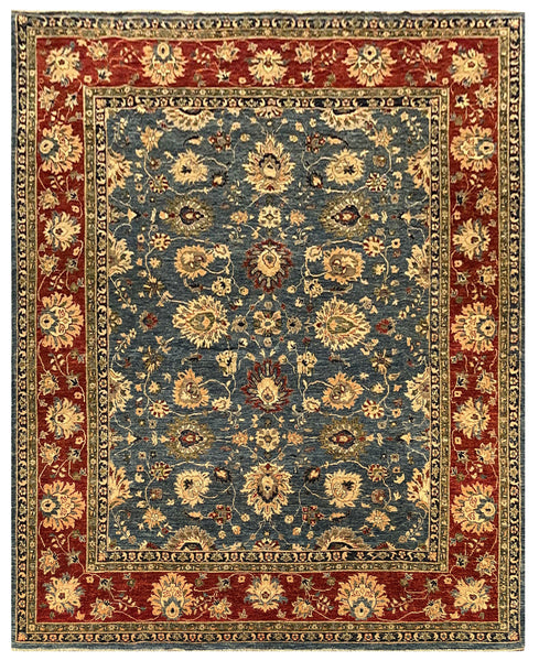 22278 - Chobi Ziegler Hand-knotted/Handmade Afghan Rug/Carpet Traditional Authentic/Size: 9'7" x 7'9"