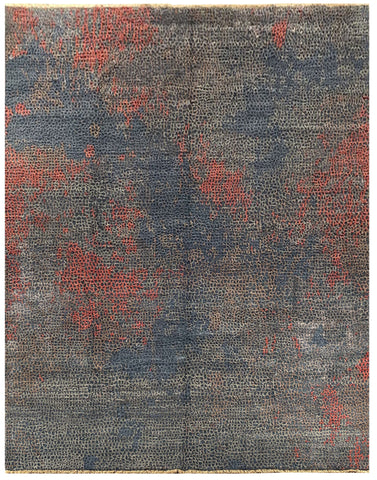 22259 - Indian Hand-knotted/Hand-weaved Rug/Carpet Authentic/Classic/Contemporary/Modern/Size: 9'8" x 7'7"