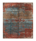 22271 - Indian Hand-knotted/Hand-weaved Rug/Carpet Authentic/Classic/Contemporary/Modern/Size: 9'8" x 8'1"