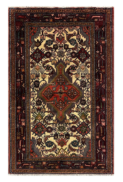 25503-Hamadan Hand-Knotted/Handmade Persian Rug/Carpet Traditional Authentic/ Size: 4'5" x 2'9"