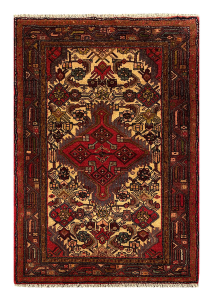 25498-Hamadan Hand-Knotted/Handmade Persian Rug/Carpet Traditional Authentic/ Size: 4'2" x 2'9"
