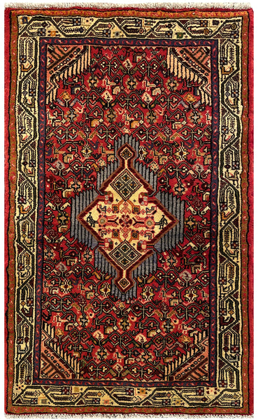 25502-Hamadan Hand-Knotted/Handmade Persian Rug/Carpet Traditional Authentic/ Size: 4'0" x 2'6"