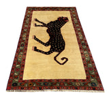 25675- Shiraz Hand-Knotted/Handmade Persian Rug/Carpet Tribal/Nomadic/Authentic/Size; 6'7" x 3'10"/201cm x 117cm