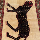 25675- Shiraz Hand-Knotted/Handmade Persian Rug/Carpet Tribal/Nomadic/Authentic/Size; 6'7" x 3'10"/201cm x 117cm