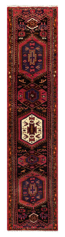 25546-Hamadan Hand-Knotted/Handmade Persian Rug/Carpet Traditional Authentic/ Size: 10'6" x 2'3"