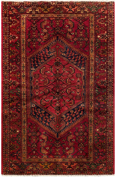 25644-Hamadan Hand-Knotted/Handmade Persian Rug/Carpet Traditional Authentic/ Size: 6'7" x 4'3"