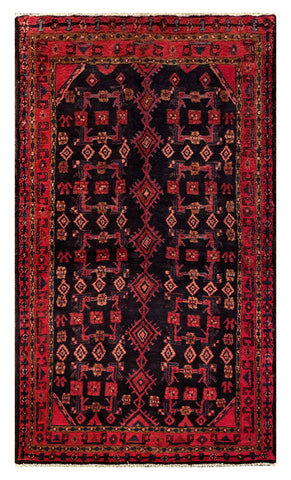 25653-Hamadan Hand-Knotted/Handmade Persian Rug/Carpet Traditional Authentic/ Size: 6'10" x 3'11"