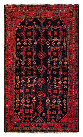 25653-Hamadan Hand-Knotted/Handmade Persian Rug/Carpet Traditional Authentic/ Size: 6'10" x 3'11"