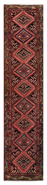 25555-Hamadan Hand-Knotted/Handmade Persian Rug/Carpet Traditional Authentic/ Size: 10'9" x 2'4"