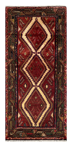 25488-Hamadan Hand-Knotted/Handmade Persian Rug/Carpet Traditional Authentic/ Size: 5'1" x 2'4"