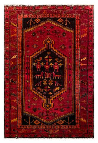 25659-Hamadan Hand-Knotted/Handmade Persian Rug/Carpet Traditional Authentic/ Size: 7'3" x 4'11"
