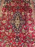 25566-Mashad Hand-Knotted/Handmade Persian Rug/Carpet Traditional Authentic/ Size: 9'10" x 6'4"