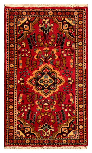 25513-Hamadan Hand-Knotted/Handmade Persian Rug/Carpet Traditional Authentic/ Size: 4'1" x 2'5"