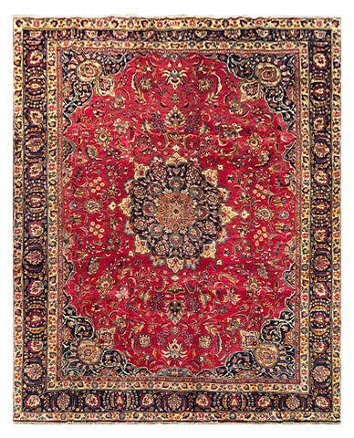 25679-Mashad Hand-Knotted/Handmade Persian Rug/Carpet Traditional Authentic/ Size: 12'0" x 9'7"
