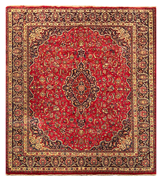 25569-Mashad Hand-Knotted/Handmade Persian Rug/Carpet Traditional Authentic/ Size: 11'4" x 9'11"
