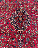 25569-Mashad Hand-Knotted/Handmade Persian Rug/Carpet Traditional Authentic/ Size: 11'4" x 9'11"