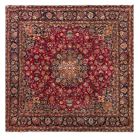 25559-Mashad Hand-Knotted/Handmade Persian Rug/Carpet Traditional Authentic/ Size: 9'6" x 9'4"