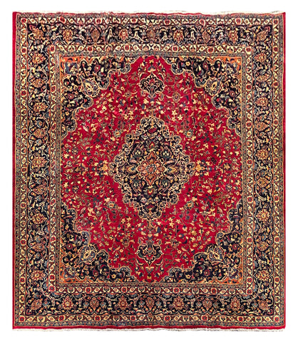 25680-Mashad Hand-Knotted/Handmade Persian Rug/Carpet Traditional Authentic/ Size: 11'5" x 9'7"