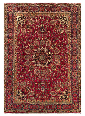 25571- Tabriz Persian Hand-Knotted Authentic/Traditional Carpet/Rug/ Size: 10'2" x 7'1"