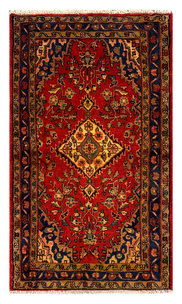 25667-Hamadan Hand-Knotted/Handmade Persian Rug/Carpet Traditional Authentic/ Size: 4'7" x 2'7"