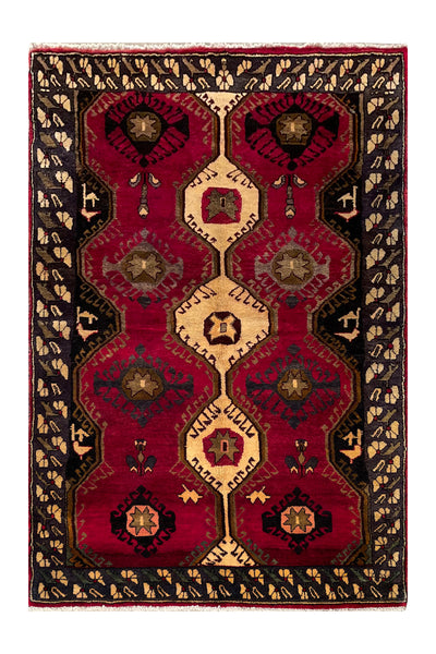 24275 - Shiraz Hand-Knootted/Handmade Persian Rug/Carpet Tribal/Nomadic Authentic/Size: 7'5" x 4'0"