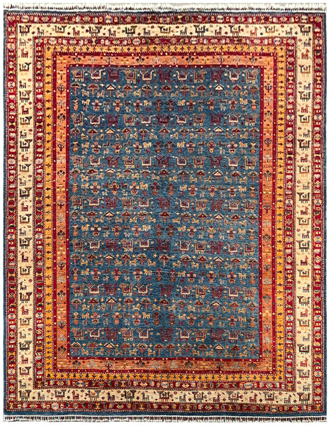 25004- Chobi Ziegler Afghan Hand-Knotted Carpet/Rug/Contemporary/Traditional/Size: 11'9" x 9'2"